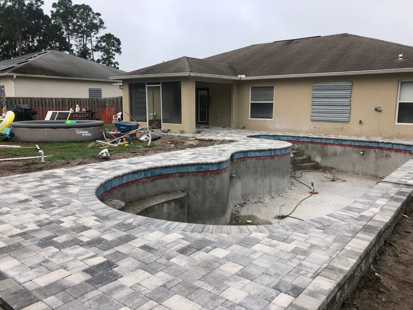 Paver installation in progress in Brevard County